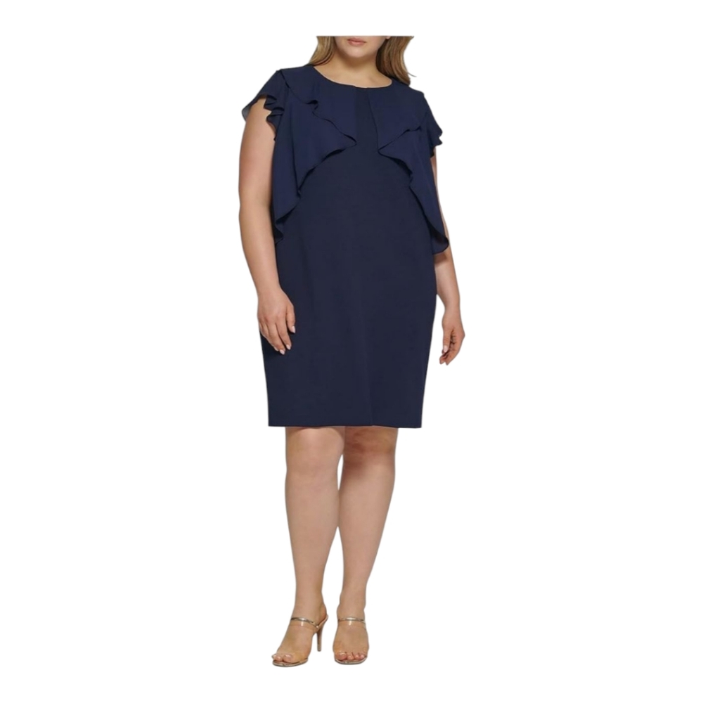 DKNY Womens Navy Soft‎ Formal and Office Sheath DressSize 22W